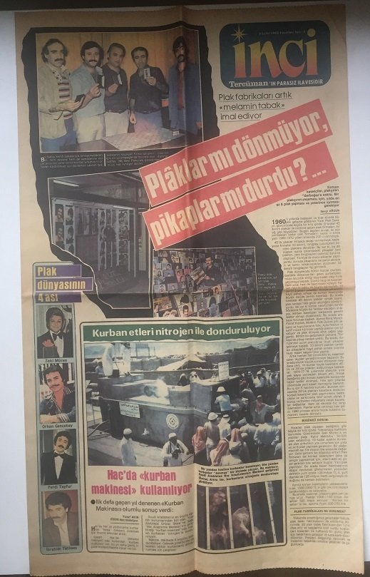 1983 YILI TERCUMAN GAZETESİ İNCİ EKİ - ZEKİ MÜREN- ORHAN GENCEBAY-FERDİ TAYFUR-İBRAHİM TATLISES VB