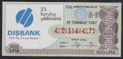 1987 29 TEMMUZ ÇEYREK BİLET N-B SERİSİ
