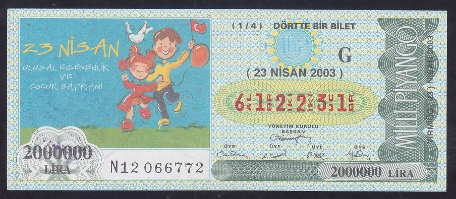 2003 23 NİSAN ÇEYREK BİLET