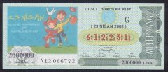 2003 23 NİSAN ÇEYREK BİLET