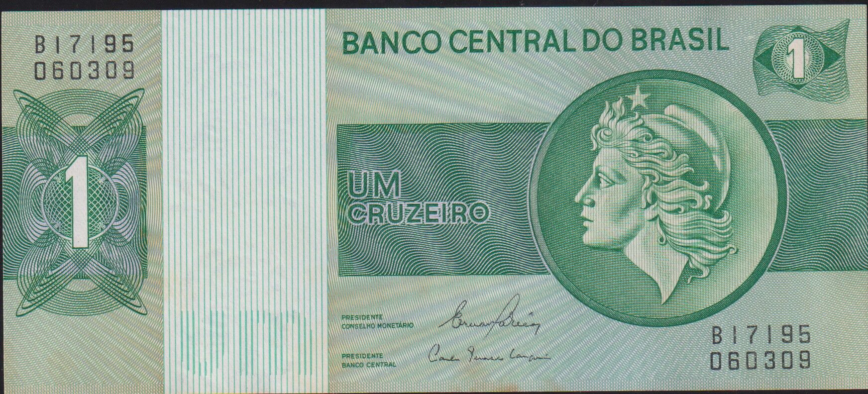 Brezilya 1 Cruzeiro 1972 Çilaltı Çil  Sararma Var