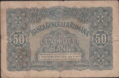 Romanya 50 Bani 1917 Çok Temiz - Alman işgali