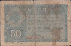 Romanya 50 Bani 1917 Çok Temiz - Alman işgali
