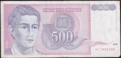 Yugoslavya 500 Dinar 1992 Çok Temiz