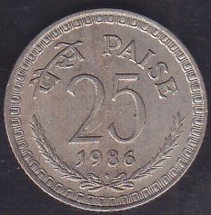 HİNDİSTAN 25 PAİSE 1986