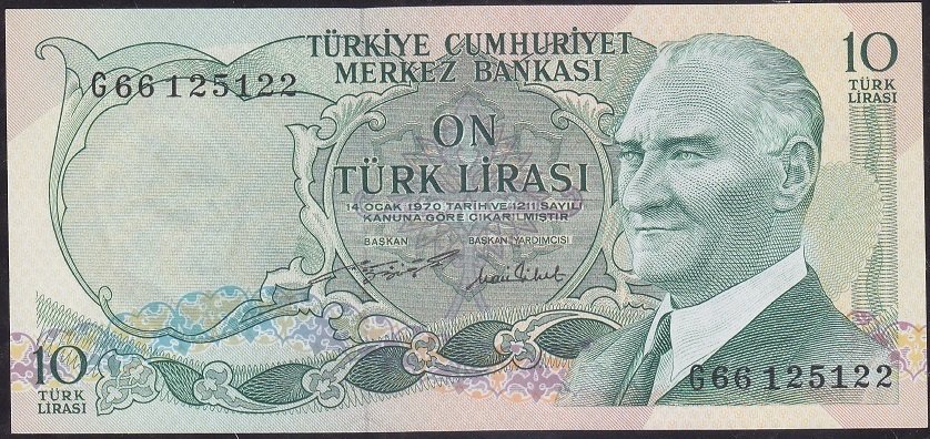 6.Emisyon 2.Tertip 10 Lira G66 125122 Çilaltı Çil