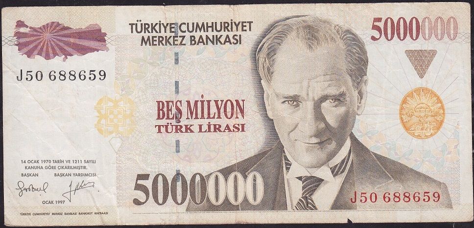 7.Emisyon 5 000 000 Lira J50 688659 Temiz