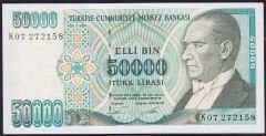 7.Emisyon 2.Tertip 50000 Lira K07 272158 Çil