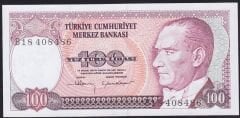 7.Emisyon 1.Tertip 100 Lira B18 408486 Çil