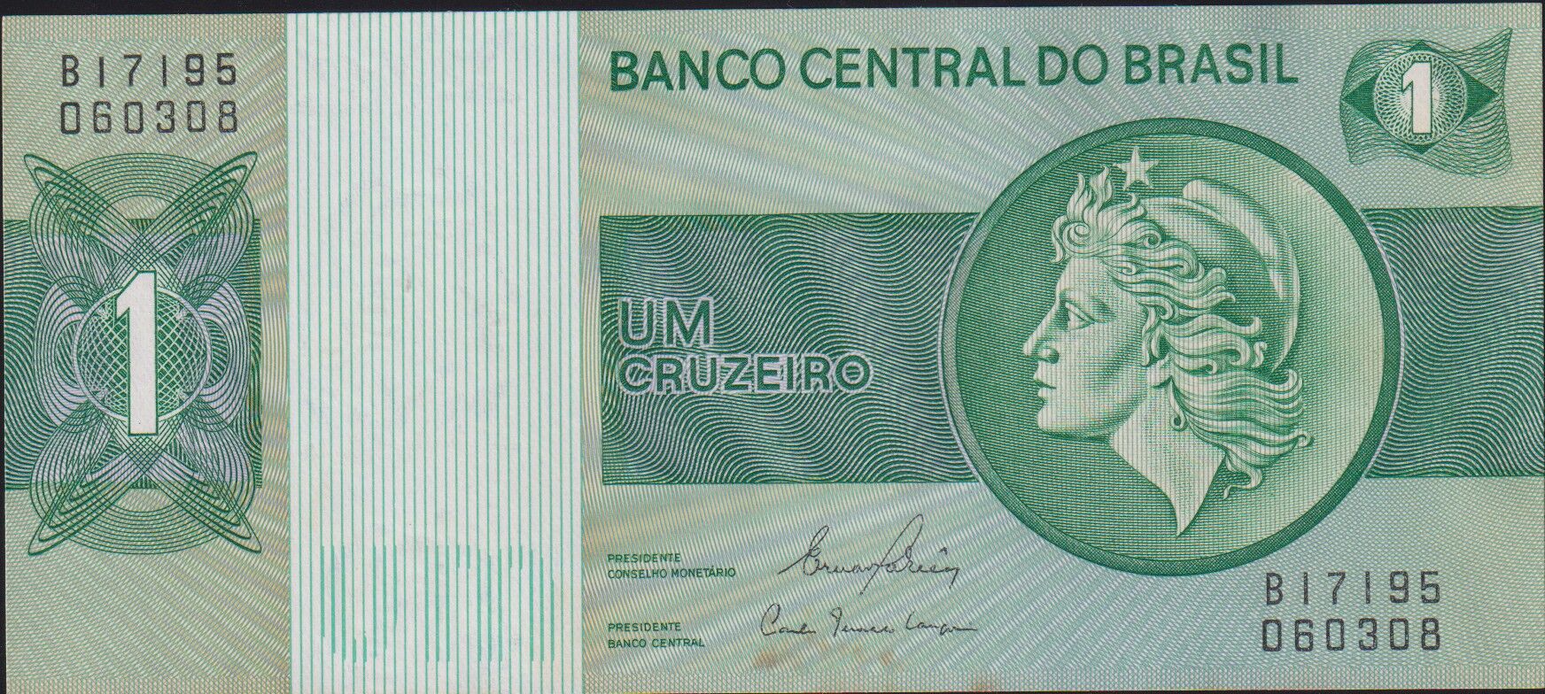 Brezilya 1 Cruzeiro 1972 Çilaltı Çil  Sararma Var
