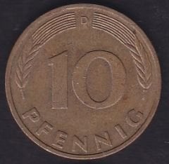 Almanya 10 Pfennig 1982 D