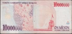 7.Emisyon 10 000 000 Lira C28 222136 Çok Temiz