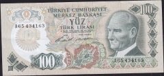 6.Emisyon 1.Tertip 100 Lira A65 434163 Çok Temiz+