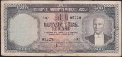 5.Emisyon 2.Tertip 500 Lira H17 05229 Çok Temiz