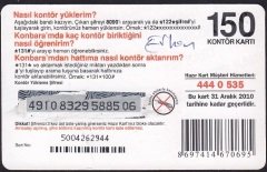Turkcell Hazır Kart 150 Kontör 2010