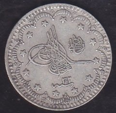 1293 / 32 ABDULHAMİT 5 KURUŞ GÜMÜŞ eski para
