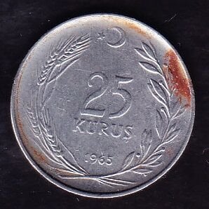 1965 Yılı 25 Kuruş Düz