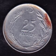 1965 Yılı 25 Kuruş Düz