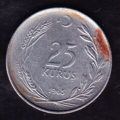1965 Yılı 25 Kuruş Düz
