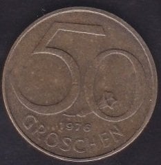 AVUSTURYA 50 GROSCHEN 1976 ÇOK TEMİZ