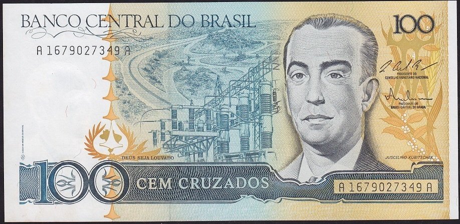 Brezilya 100 Cruzados 1986 - 1988 Çilaltı Çil