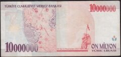 7.Emisyon 10 000 000 Lira C27 118396 Çok Temiz