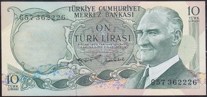 6.Emisyon 2.Tertip 10 Lira G57 362226 Çilaltı Çil