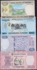Rwanda 500/1000/2000/5000 Frank Seti Çil