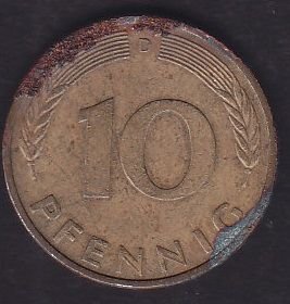 Almanya 10 Pfennig 1989 D