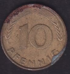 Almanya 10 Pfennig 1989 D