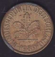 Almanya 10 Pfennig 1989 D
