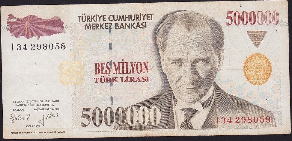 7.Emisyon 5 000 000 Lira I34 298058 Çok Temiz