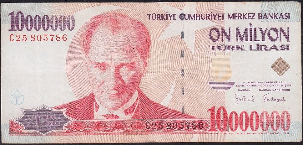 7.Emisyon 10 000 000 Lira C25 805786 Çok Temiz