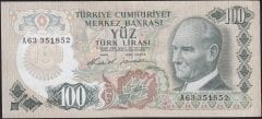 6.Emisyon 1.Tertip 100 Lira A63 351852 Çok Temiz+