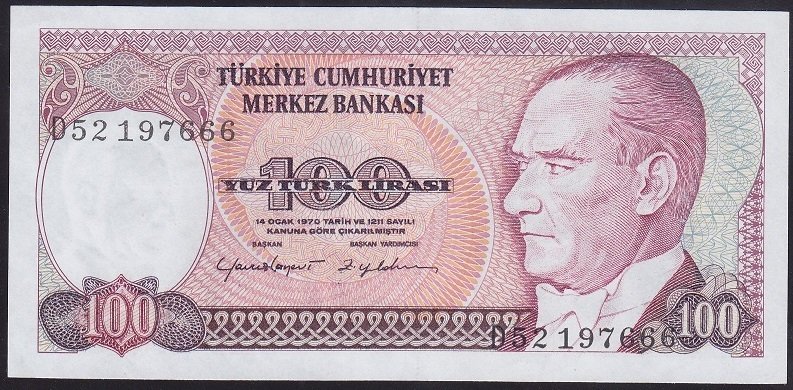 7.EMİSYON 2.TERTİP 100 LİRA D52 197666 ÇİLALTI