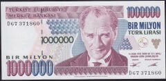 7.Emisyon 1.Tertip 1 000 000 Lira D67 371860 Çilaltı Çil