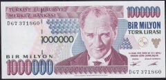 7.Emisyon 1.Tertip 1 000 000 Lira D67 371860 Çilaltı Çil