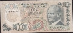 6.Emisyon 1.Tertip 100 Lira A61 207984 Çok Temiz