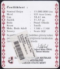 Hatıra Para Sertifikası - Zeugma 2003