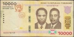 Burundi 10000 Frank 2015 Çok Temiz