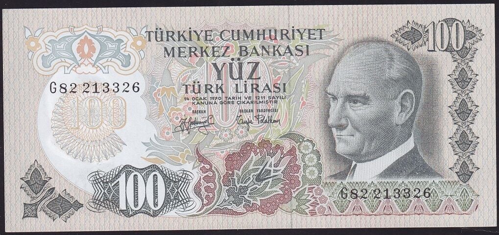 6.Emisyon 2.Tertip 100 Lira G82 213326 Çilaltı