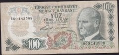 6.Emisyon 1.Tertip 100 Lira A60 143508 Çok Temiz