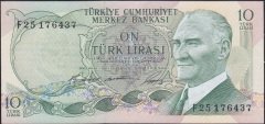 6.Emisyon 1.Tertip 10 Lira F25 176437 Çilaltı