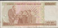 7.Emisyon 3.Tertip 100000 Lira G60 891325 Çok Çok Temiz+