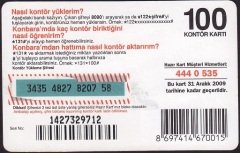 Turkcell Hazır Kart 100 Kontör 2009