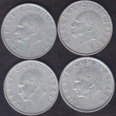 1985-86-87-88 YILI 25 LİRA  (4 ADET) LOT