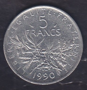 FRANSA 5 FRANK 1990 eski para mezat
