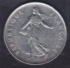 FRANSA 5 FRANK 1990 eski para mezat