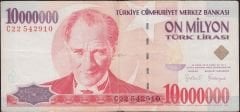 7.Emisyon 10 000 000 Lira C22 542910 Çok Temiz
