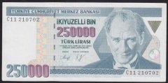 7.EMİSYON 1.TERTİP 250000 LİRA C11 210702 ÇİLALTI + eski kağıt para fiyatları
